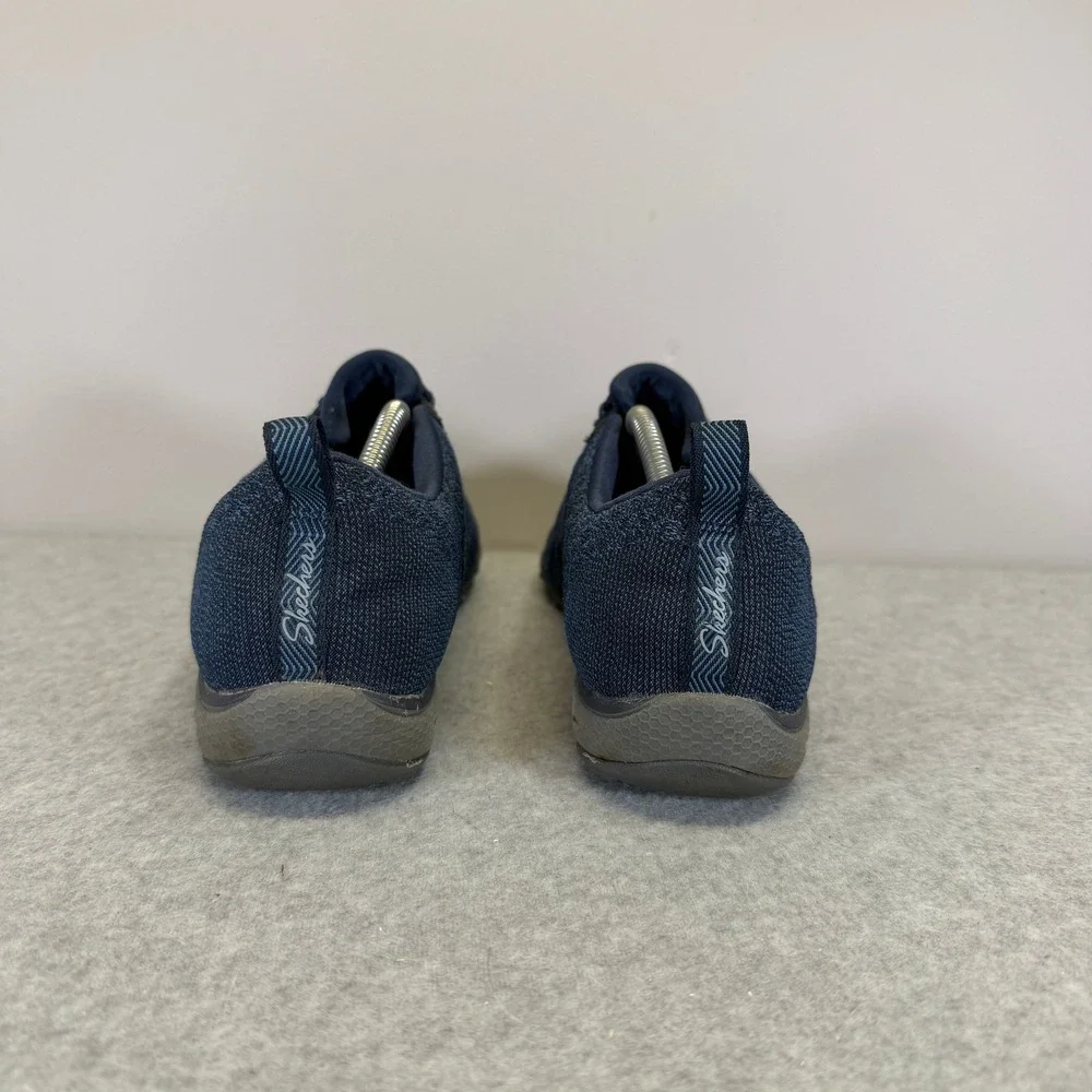 Skechers Shoes Womens Size 10 Navy Blue Knit Slip On Bungee Sneakers 100301
